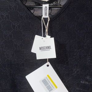 Moschino Mesh Tee w/ logo print